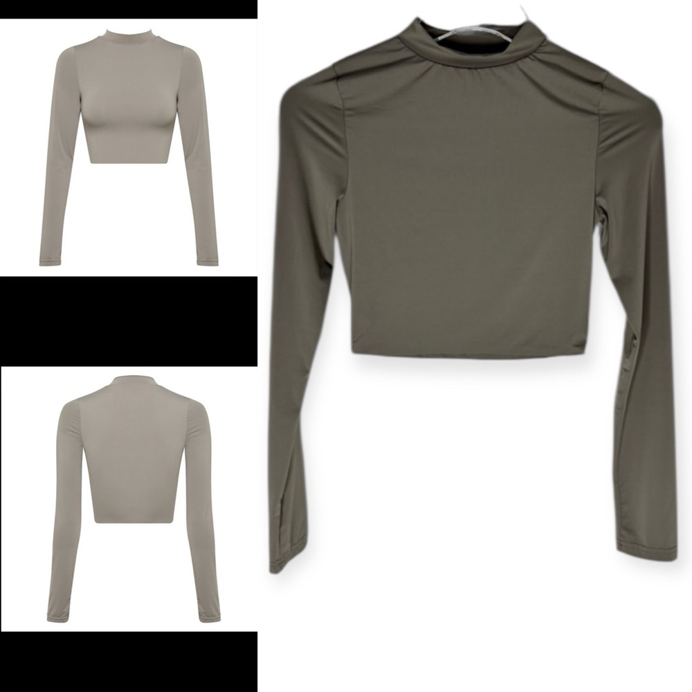 NWOT MyraSwim Gray Swimsuit Long Sleeve Top Sz S